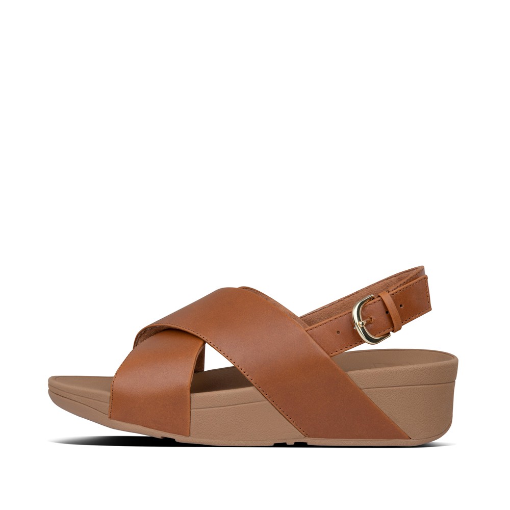 Fitflop Womens Sandals - Lulu Leather Back-strap - Brown - 631-HMRDJZ